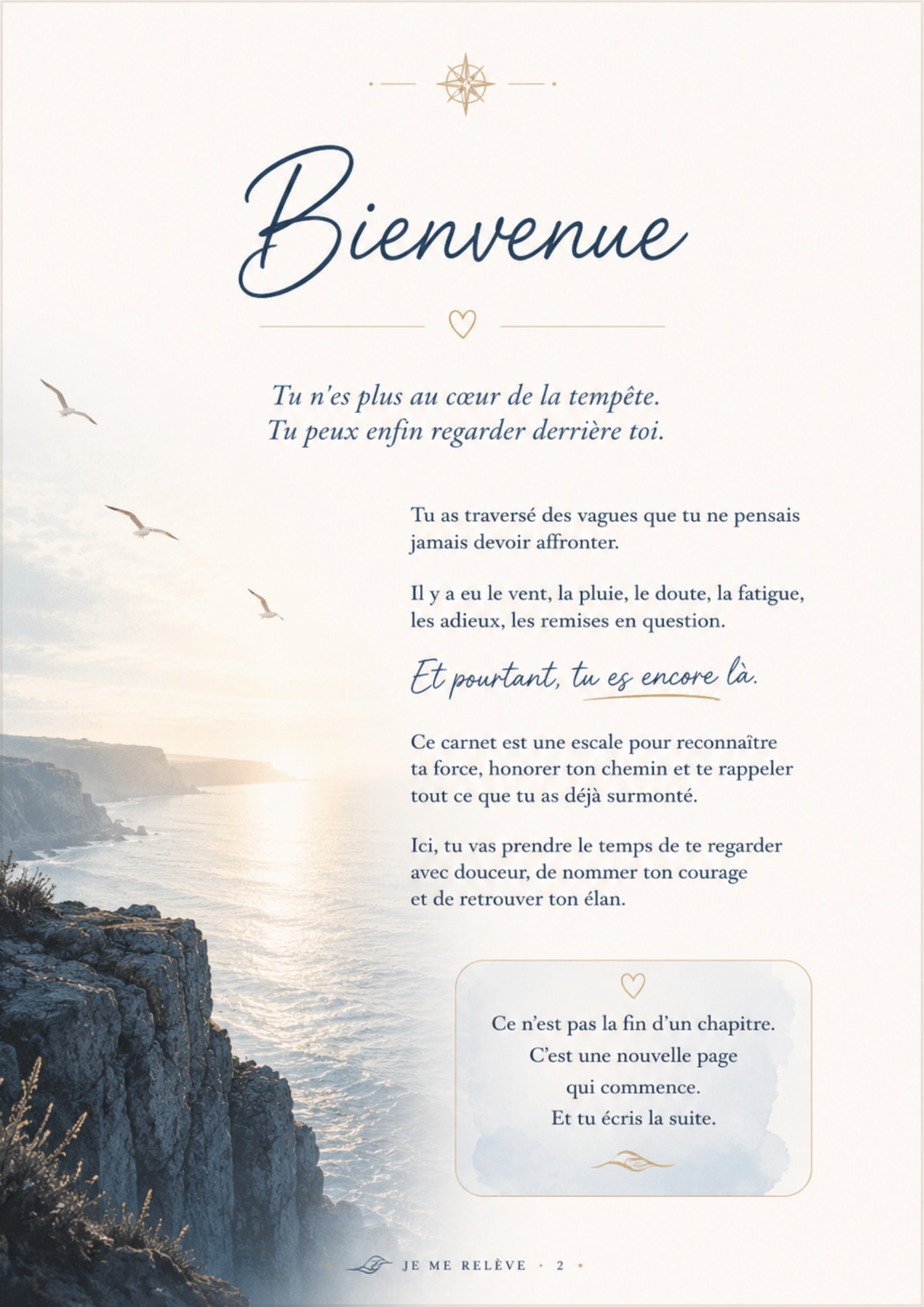 Bienvenue — Se déposer avant la traversée