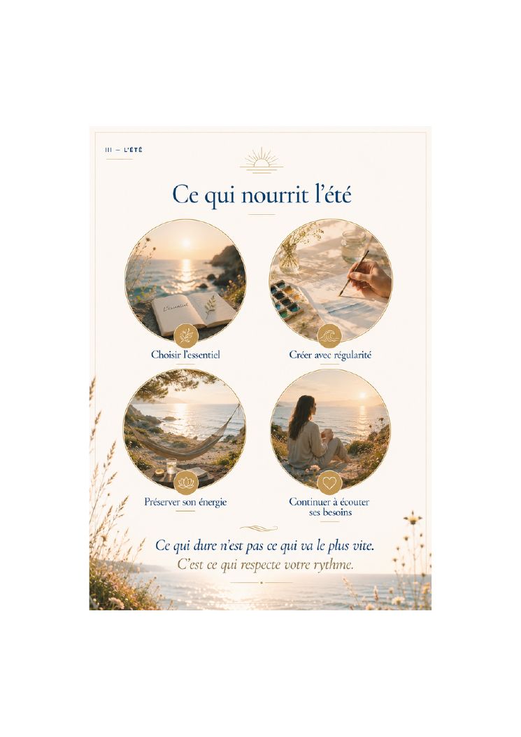 Page du livret : ce qui nourrit l'été