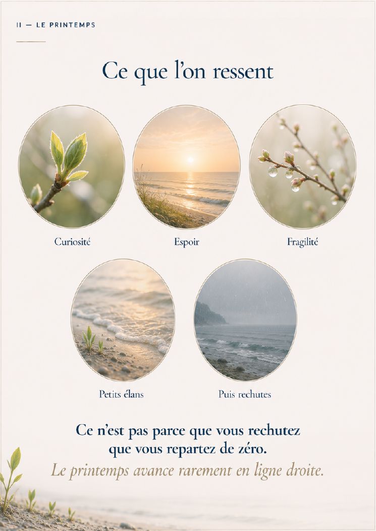 Page du livret : le printemps, ce que l'on ressent